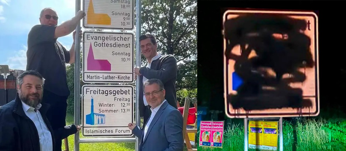 Penzberg'de namazan saati tabelasına boyalı saldırı