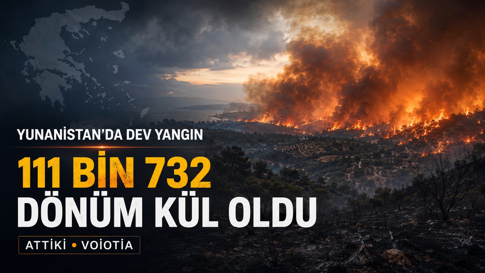 Yunanistan'daki Orman Yangını 111 Bin Dönümü Kül Etti