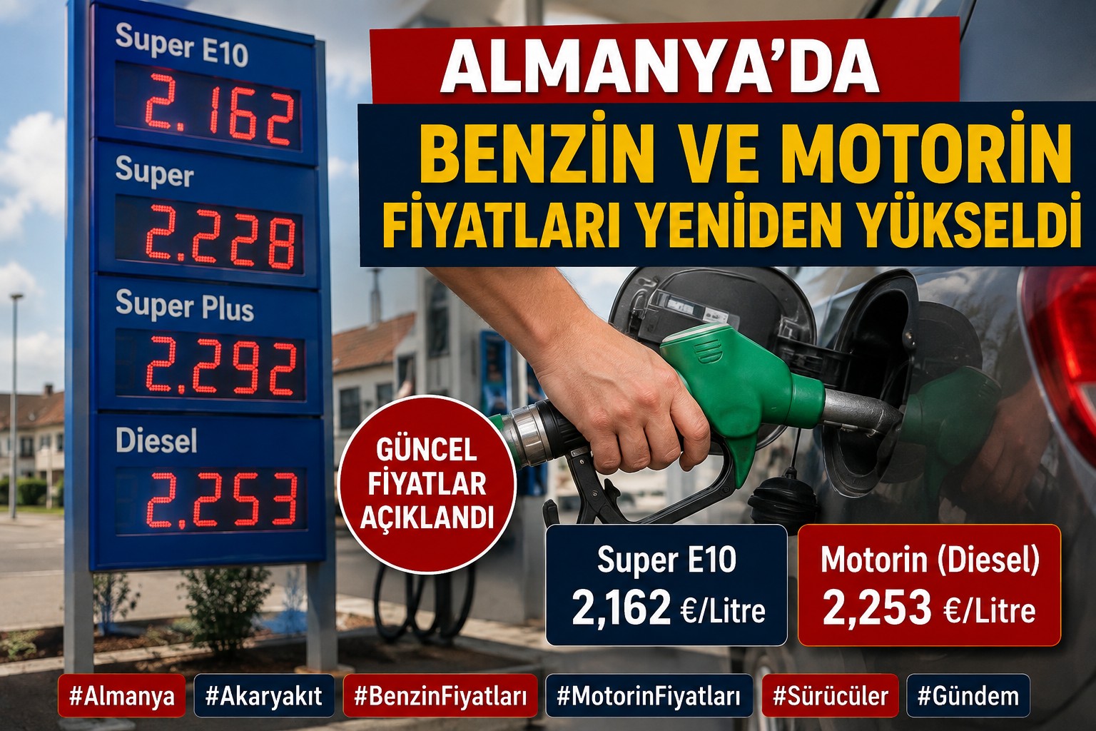 Almanya'da akaryakıt fiyatları tarihi rekorlara yaklaşıyor