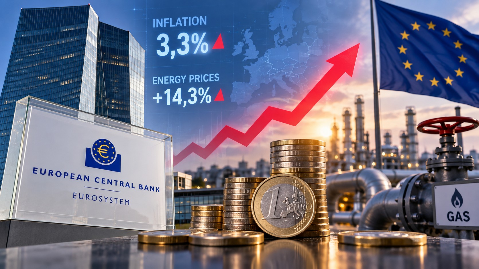 Avro Bölgesi'nde enerji şoku: Enflasyon yüzde 3,3'e çıktı, ECB kararı bekleniyor