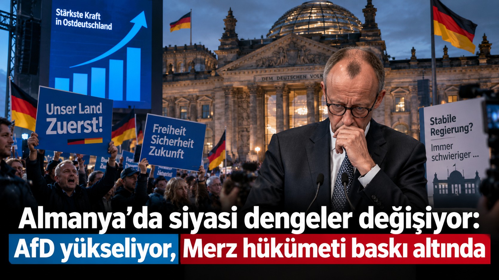 Almanya'da AfD'nin yükselişi Merz hükümetini zorluyor, ekonomi endişe verici